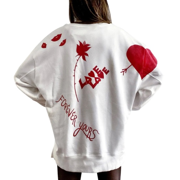 Wren + Glory Tops - Wren + Glory NYC My Love Painted Graphic Sweatshirt